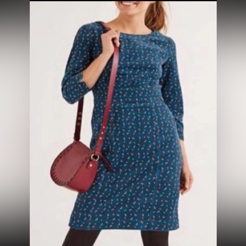 Boden Teal Floral Mini Dress